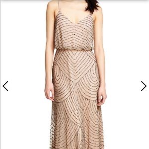 Art deco blouson beaded gown. Size 2 Petite